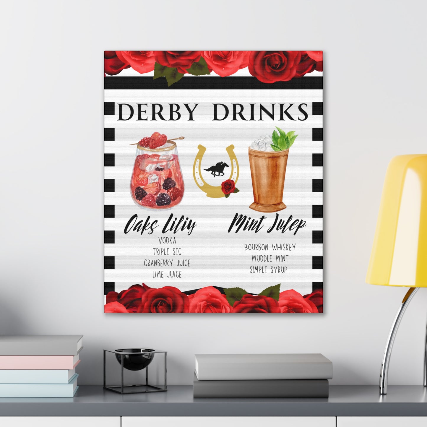 Kentucky Derby Drinks Poster, Canvas Stretched