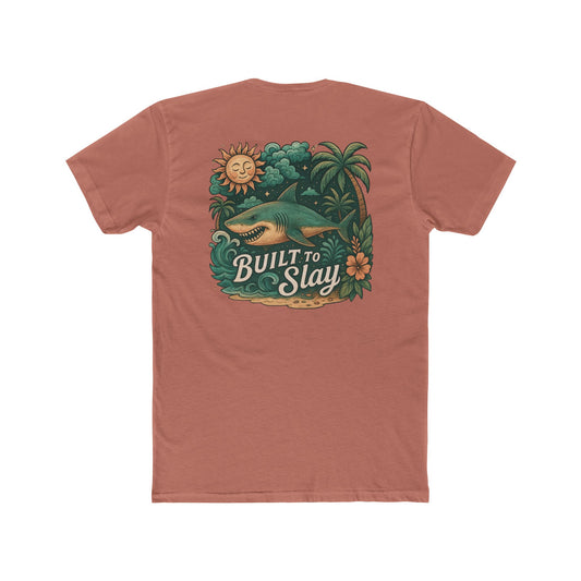 Unisex Cotton Crew Tee - Built to Slay T-Shirt, Casual Wear, Gift for Adventurers, Summer Vibes, Beach Party Tee, Nature Lover Shirt