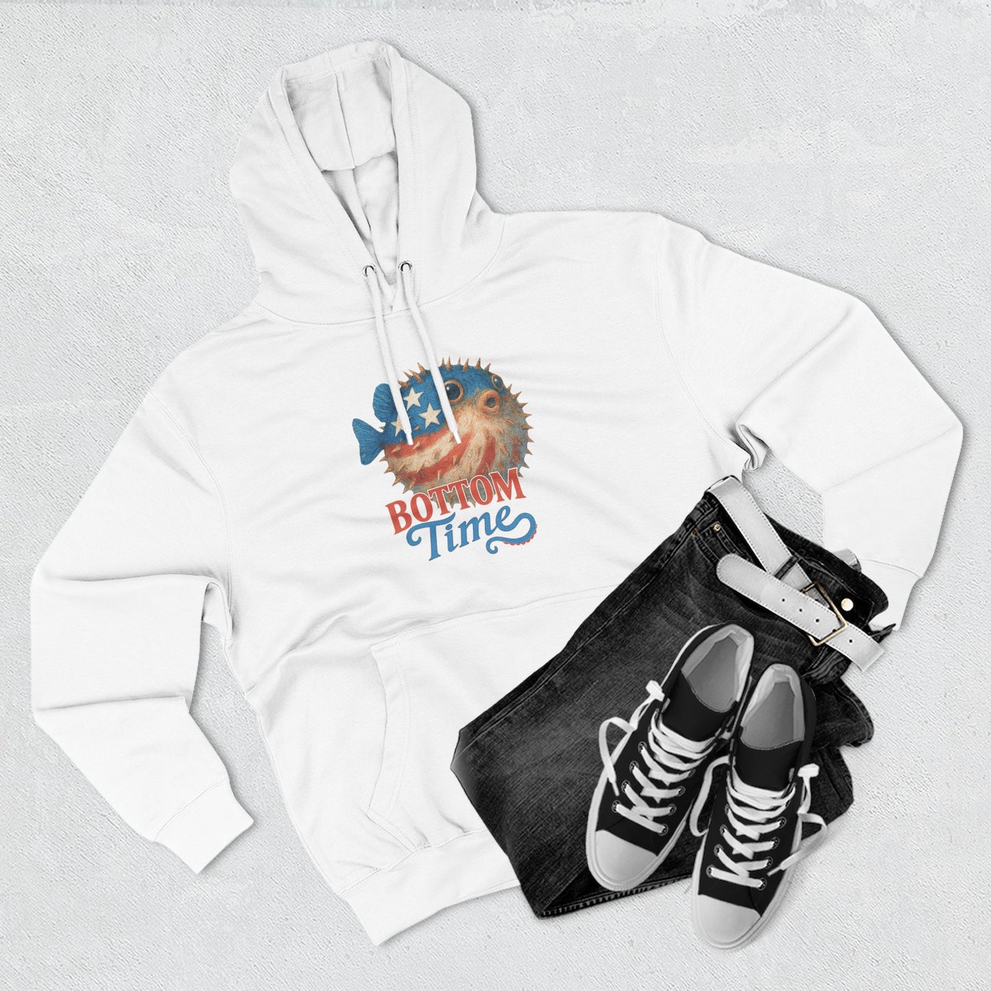 July 4th hoodie, Patriotic Hoodie, Cozy Fleece Hoodie with Fish Design - Perfect for Fishing Lovers, Outdoor Adventures, Gift for Him or Her, Bottom Time Hoodie, Casual Wear