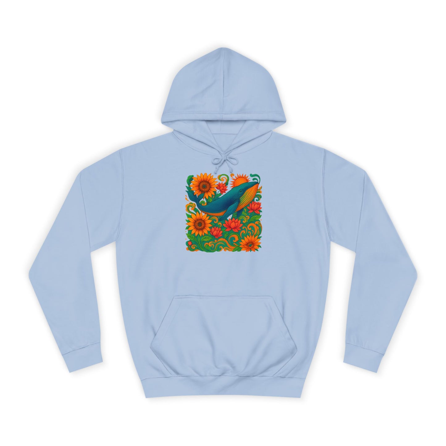 Bottom Time Unisex Whale College Hoodie, Ocean wear, beach lovers, marine animals, octopus, Perfect for Campus Life, Gifts for scuba divers, Relaxed Fit Hoodie, gift for Whale lovers
