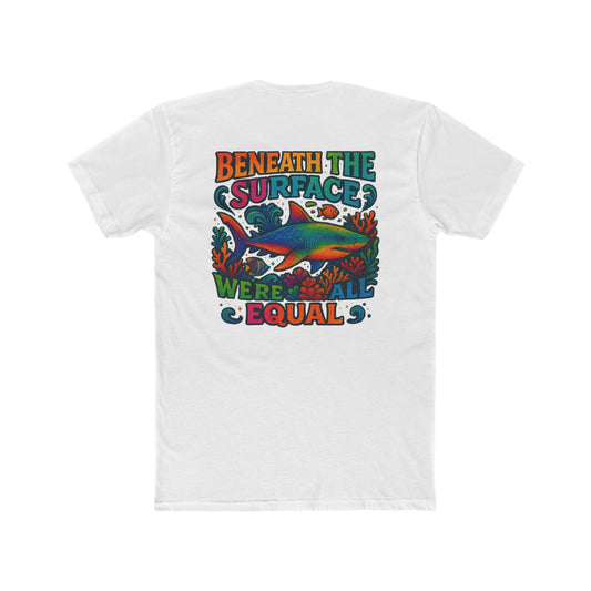 Colorful Unisex Tee Shark tee - Perfect for Pride, Gifts, Casual Wear, Beach Days, Summer Celebrations, shark week
