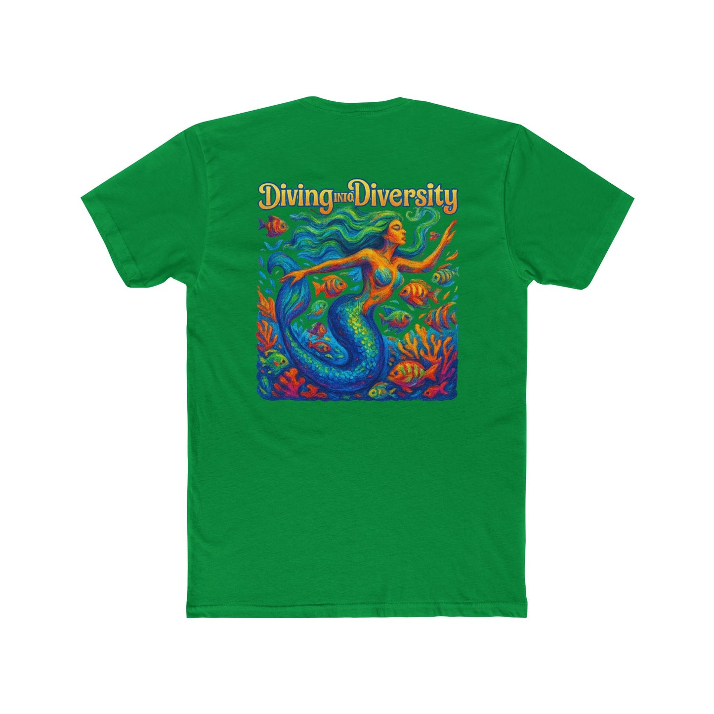 Diving Diversity Mermaid Tee | Unisex Cotton Crew Shirt, Ocean Vibes T-shirt, Beachwear, Casual Wear, Eco-Friendly Apparel, Pride wear