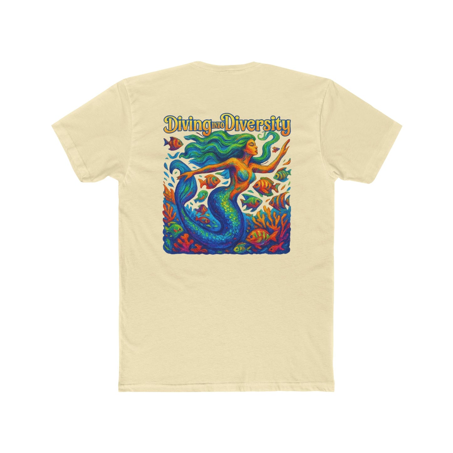 Diving Diversity Mermaid Tee | Unisex Cotton Crew Shirt, Ocean Vibes T-shirt, Beachwear, Casual Wear, Eco-Friendly Apparel, Pride wear