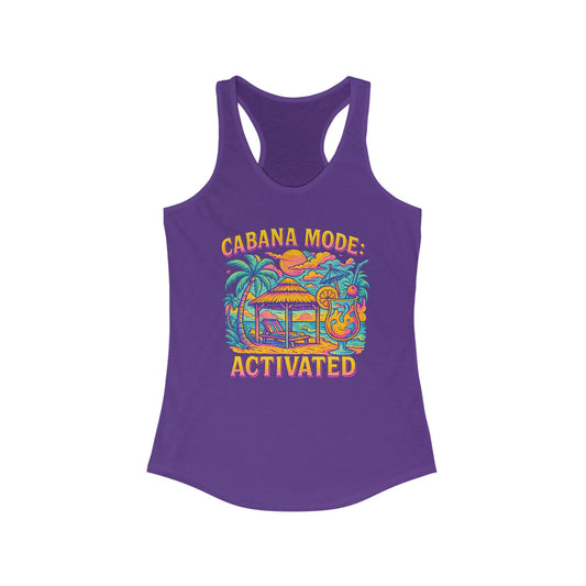 Vibrant Women's Racerback Vacation Tank, Beachwear, Summer Style, Gift for Her, Resort Wear, Bottom Time, Gift for Sea Turtle Lovers, Drinking Tank