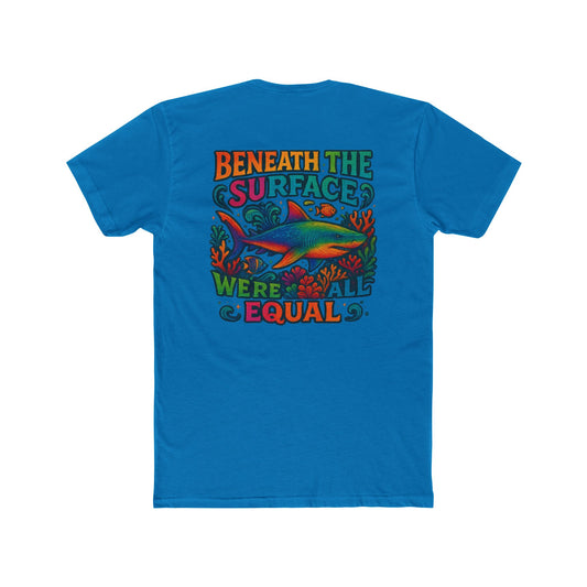 Colorful Unisex Tee Shark tee - Perfect for Pride, Gifts, Casual Wear, Beach Days, Summer Celebrations, shark week