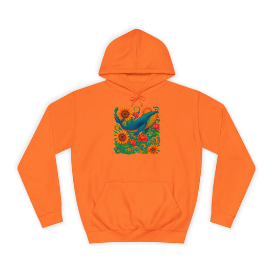 Bottom Time Unisex Whale College Hoodie, Ocean wear, beach lovers, marine animals, octopus, Perfect for Campus Life, Gifts for scuba divers, Relaxed Fit Hoodie, gift for Whale lovers