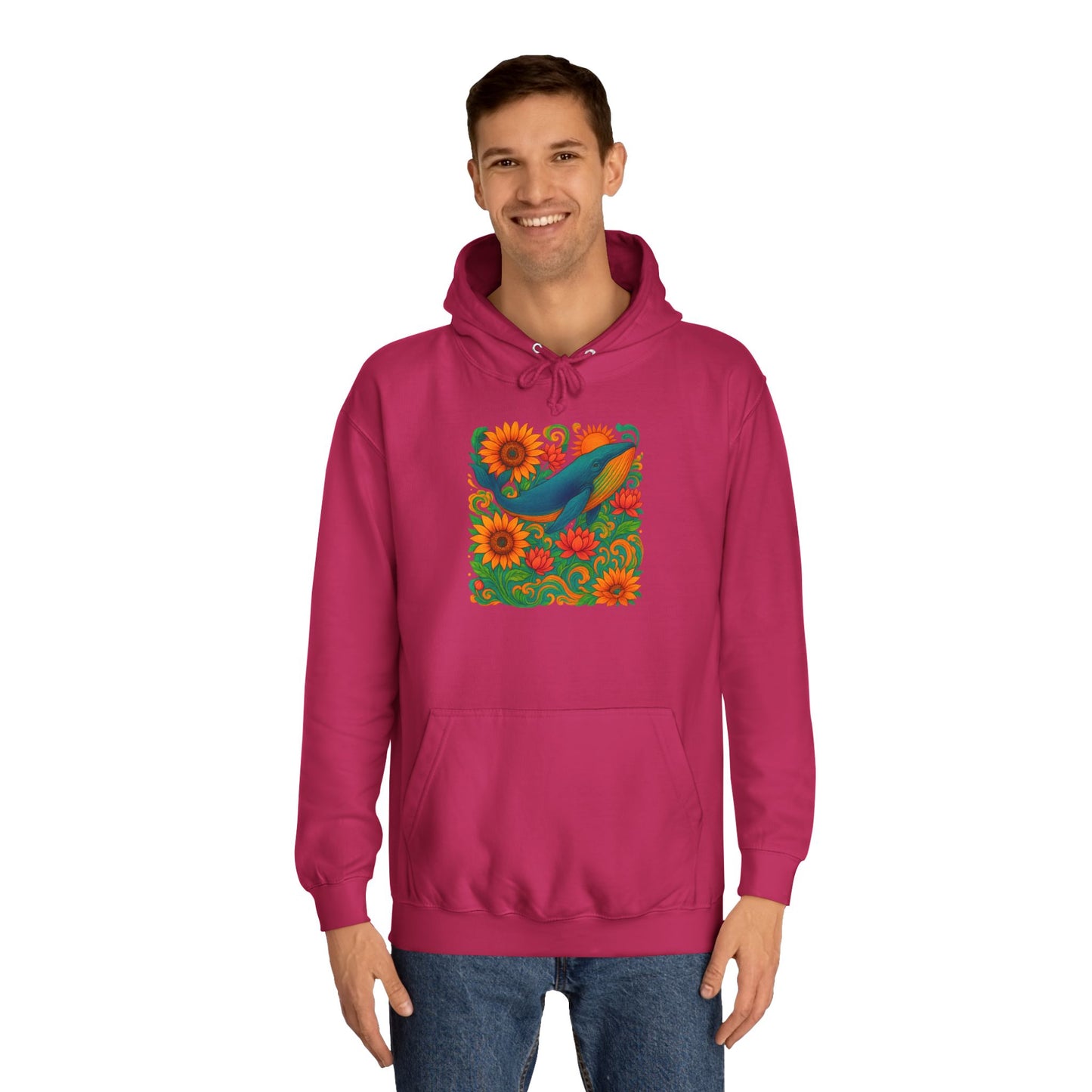 Bottom Time Unisex Whale College Hoodie, Ocean wear, beach lovers, marine animals, octopus, Perfect for Campus Life, Gifts for scuba divers, Relaxed Fit Hoodie, gift for Whale lovers