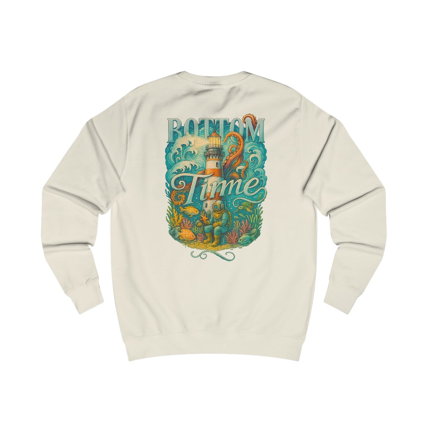 Cozy lighthouse Sweatshirt | scuba diver, fishing, Beach Lover Gift, Summer Vibes, Biver Pullover, Navy Hoodie, Casual Wear, Outdoor Party, vactaion vibes