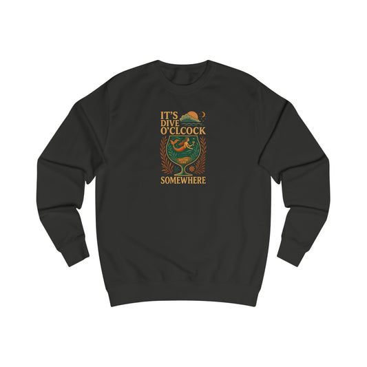 Cozy Dive O'Clock Sweatshirt, Scuba Diver sweatshirt, diver crew, gifts for scuba diver, Gift for Divers, Ocean Lovers, Stylish Comfort Apparel, Beach, Vacation, mermaid, Drinking