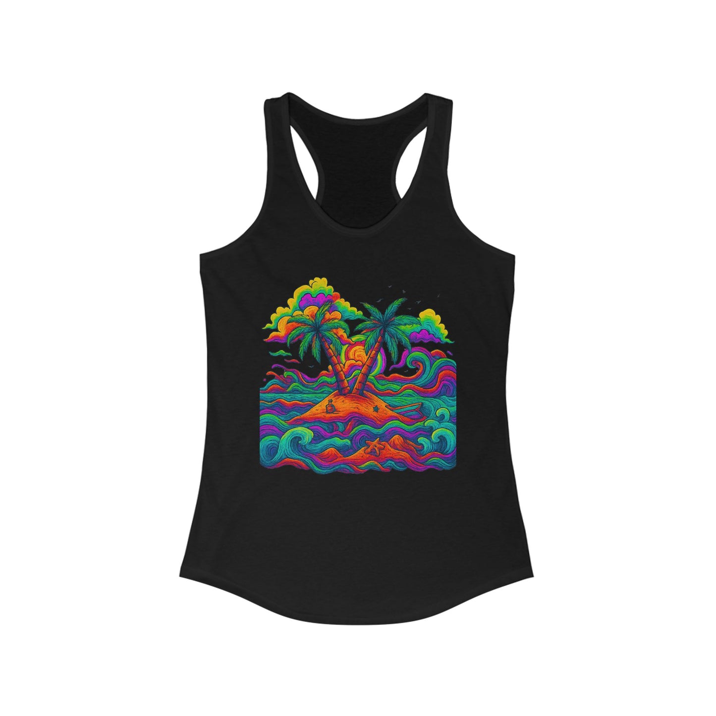 Women's Racerback Tank - "Bottom Time" Beachy Vibe, Perfect for Summer, gift for dog lovers, gift for boat people, Gift for Divers, Outdoor Fun, Swimwear