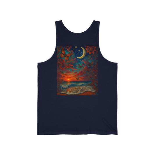 Vintage Ocean Night Sky, Bottom Time Tank Top | Beachwear, Summer Outfit, Casual Wear, Graphic Tee, Beach Wear, Gift for Ocean Lovers