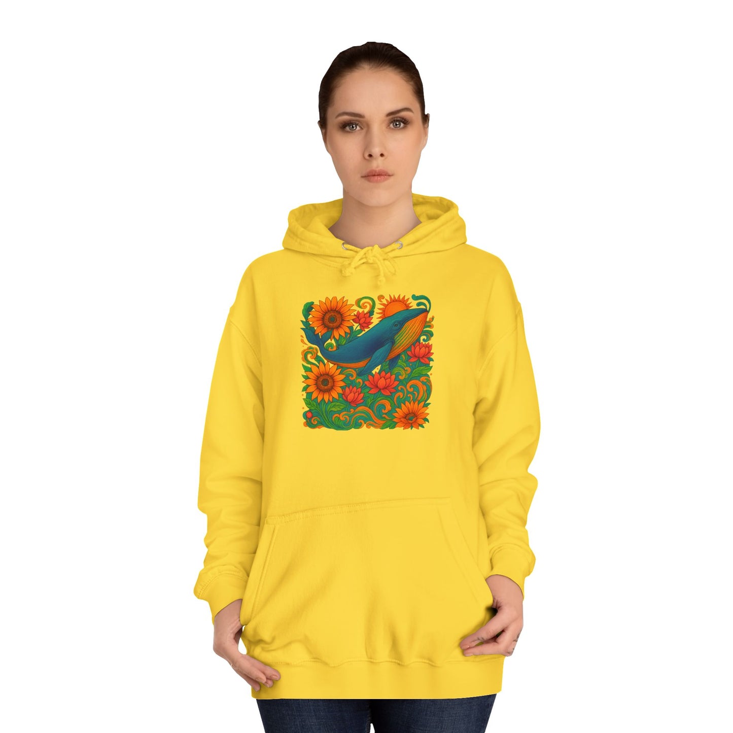 Bottom Time Unisex Whale College Hoodie, Ocean wear, beach lovers, marine animals, octopus, Perfect for Campus Life, Gifts for scuba divers, Relaxed Fit Hoodie, gift for Whale lovers
