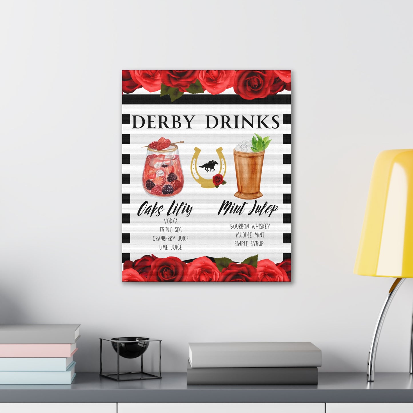 Kentucky Derby Drinks Poster, Canvas Stretched