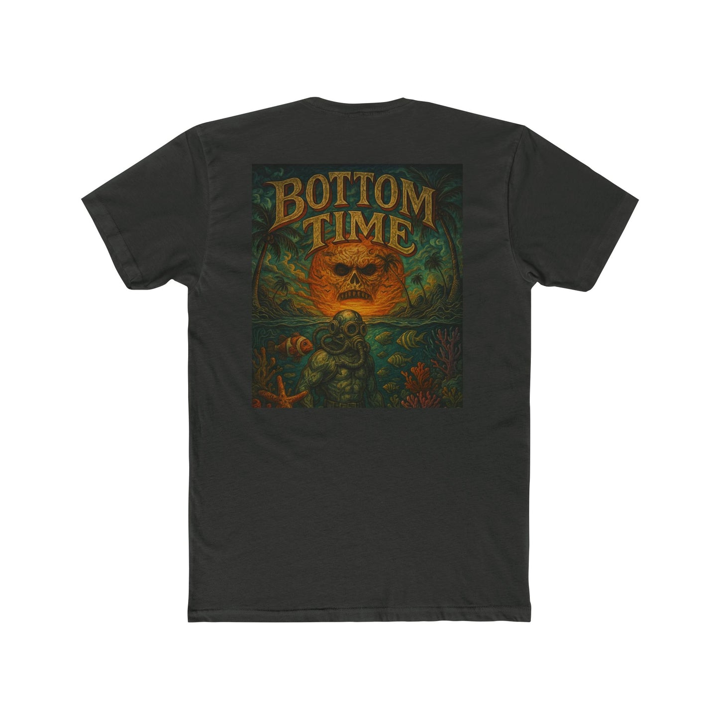 Bottom Time Unisex Cotton Crew Tee, Ocean Vibes T-Shirt, Beach Lover Gift, Scuba diver Gift, deep seas, navy gift, Underwater Adventure Top, Relaxed Fit Casual Wear