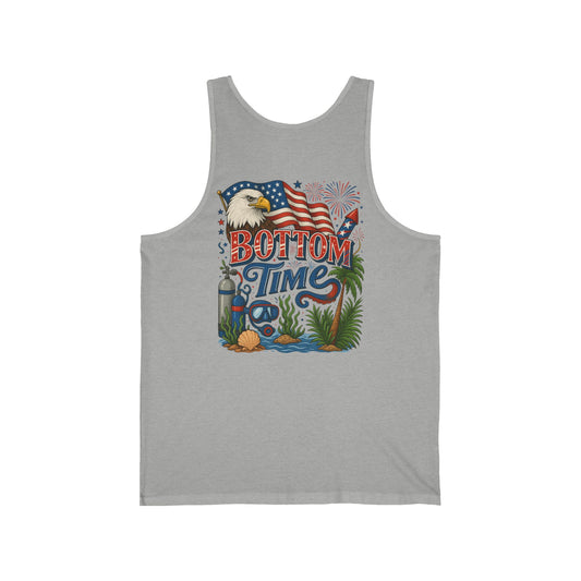4th of July Tank for men, Patriotic Unisex Jersey Tank - Bottom Time Design, Summer Tops, Festival Wear, Beach Gear, Casual Outfit
