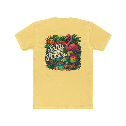 Salty and Fabulous Tropical Tee, Beachwear, Summer Shirt, Gift for Her, Vacation Outfit, Fun Graphics, Pride tee-shirt