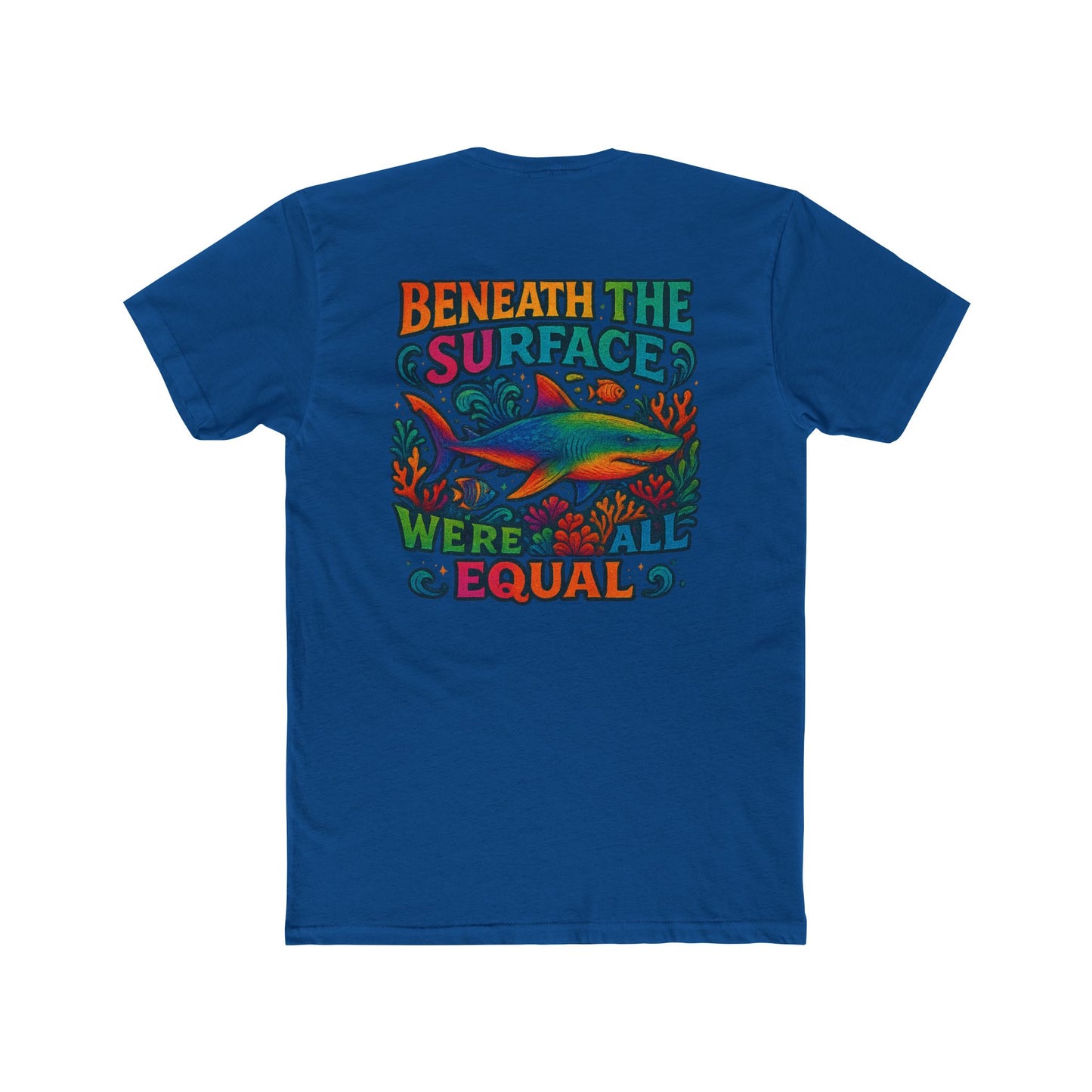 Colorful Unisex Tee Shark tee - Perfect for Pride, Gifts, Casual Wear, Beach Days, Summer Celebrations, shark week