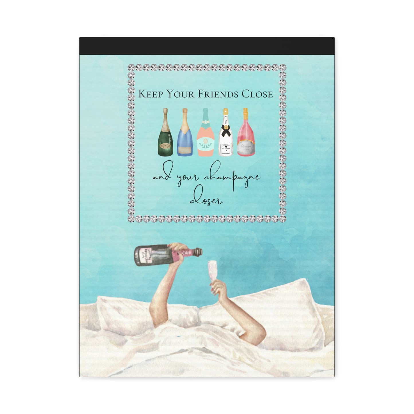 Champagne, Tiffany themed, Mothers Day, canvas, matching hoodie