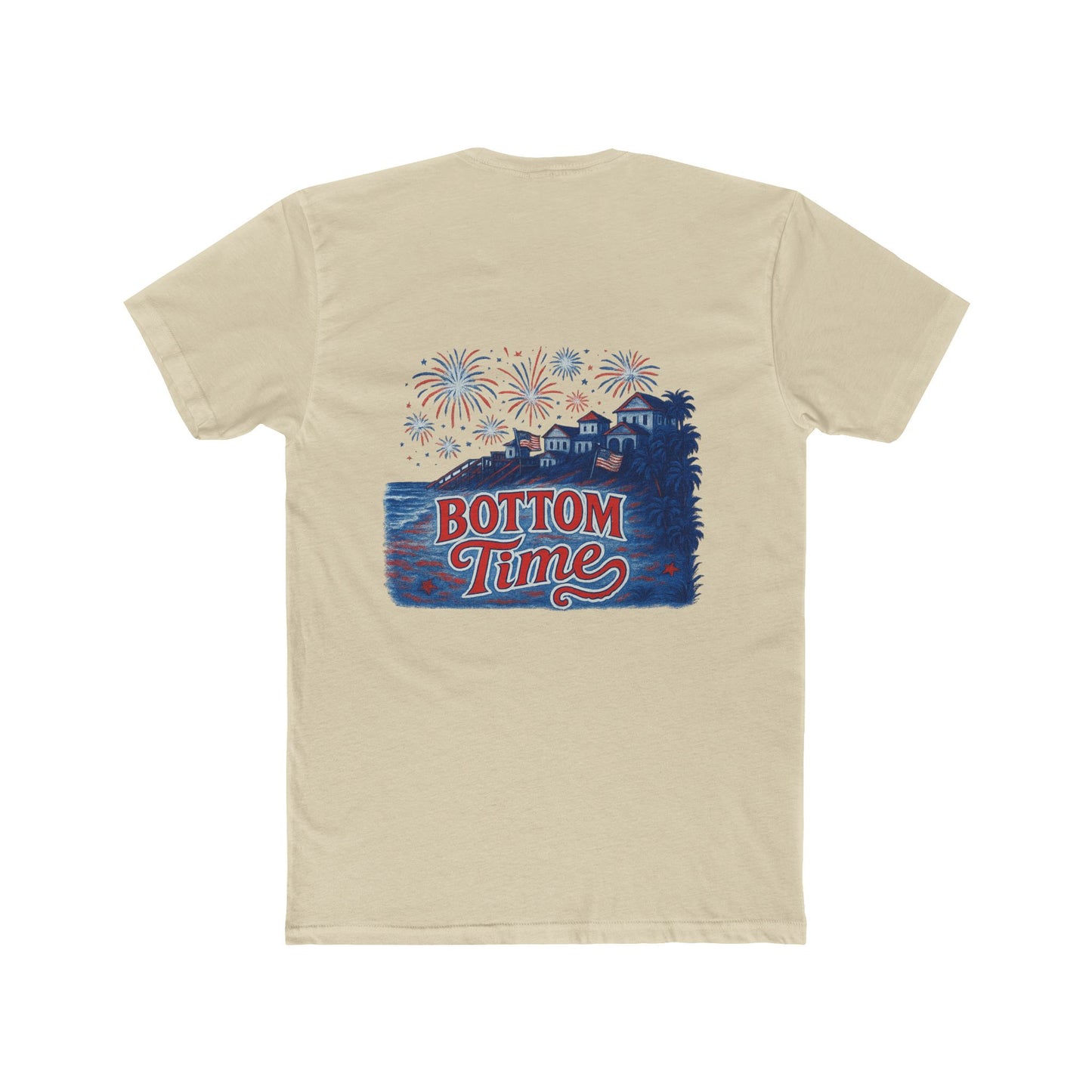 4th of July on the Lake, Bottom Time Unisex Cotton Crew Tee, Perfect for Nautical Adventures, Casual Wear, Summer Days, Gift for Boat Lovers