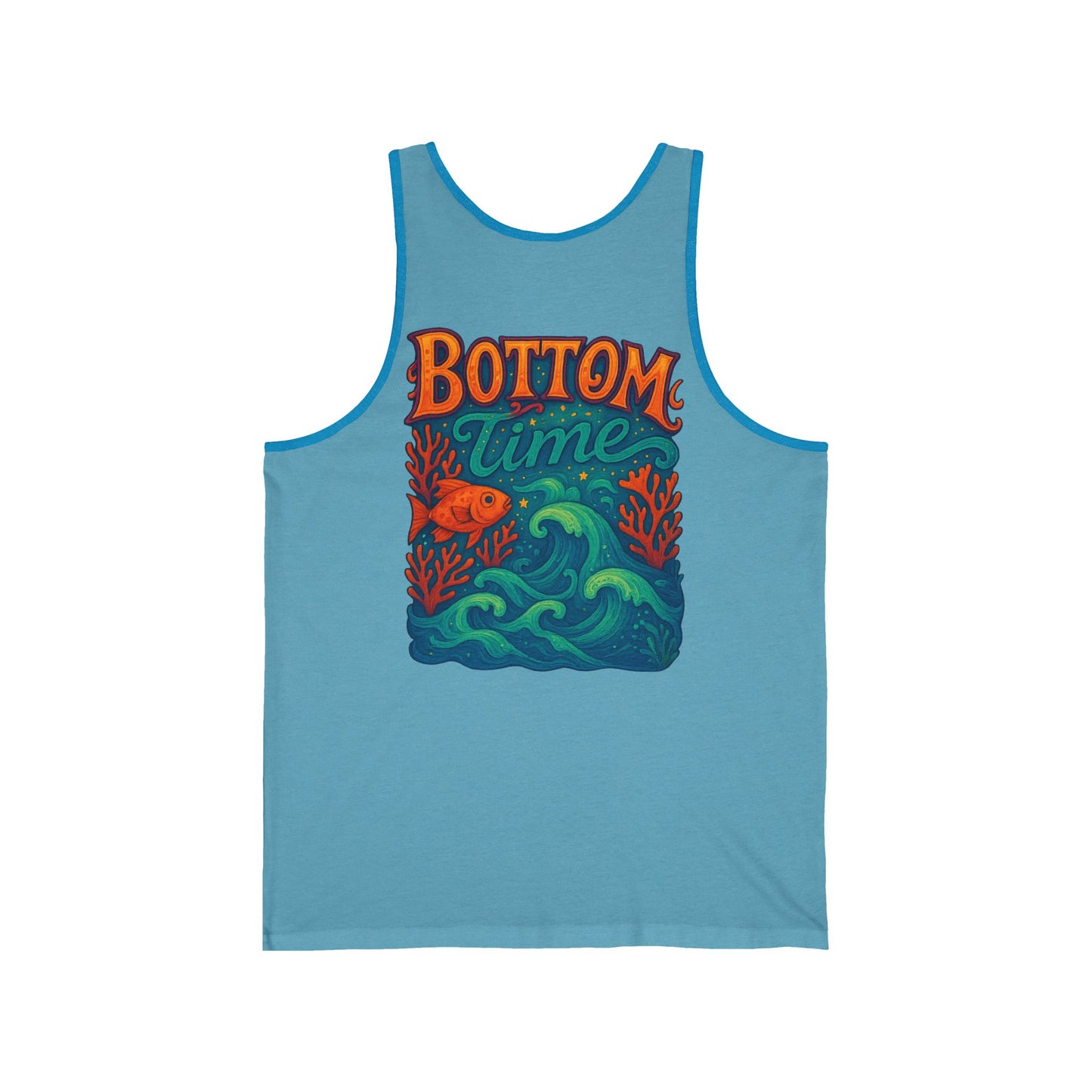 Ocean Themed Bottom Time Unisex Jersey Tank Top – Perfect for Beach Days