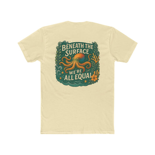 Unisex Cotton Crew Tee with Octopus Design - Inclusive Statement Tee, Perfect for Casual Outings, Gifts, Pride Events, Eco-Conscious Fashion