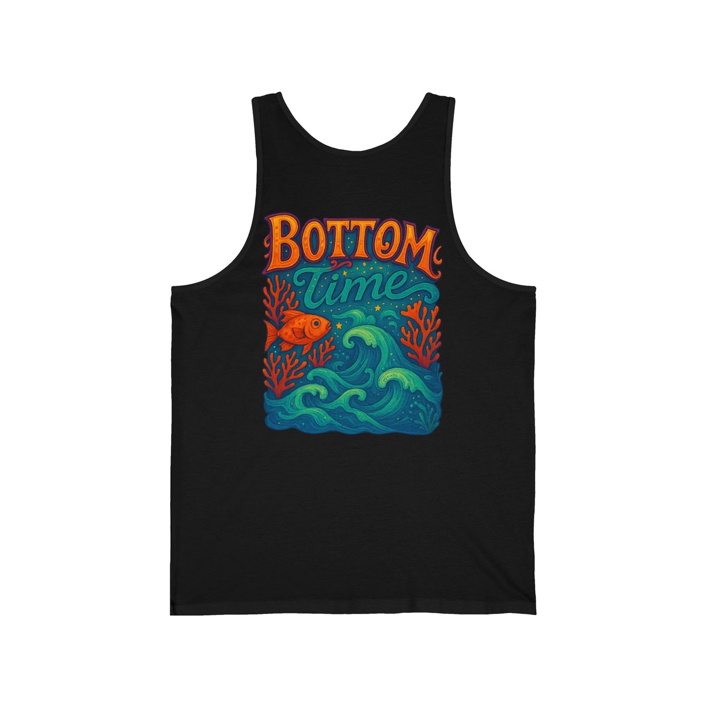 Ocean Themed Bottom Time Unisex Jersey Tank Top – Perfect for Beach Days