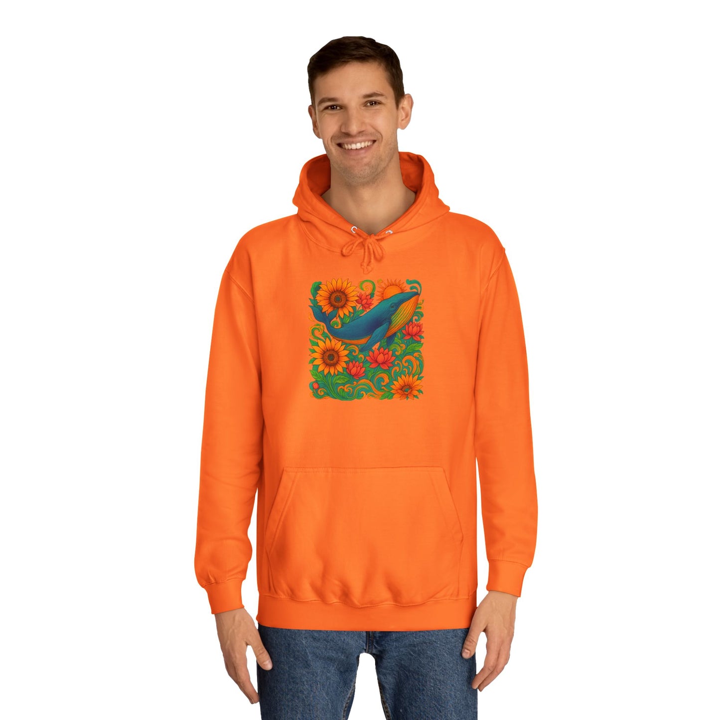Bottom Time Unisex Whale College Hoodie, Ocean wear, beach lovers, marine animals, octopus, Perfect for Campus Life, Gifts for scuba divers, Relaxed Fit Hoodie, gift for Whale lovers