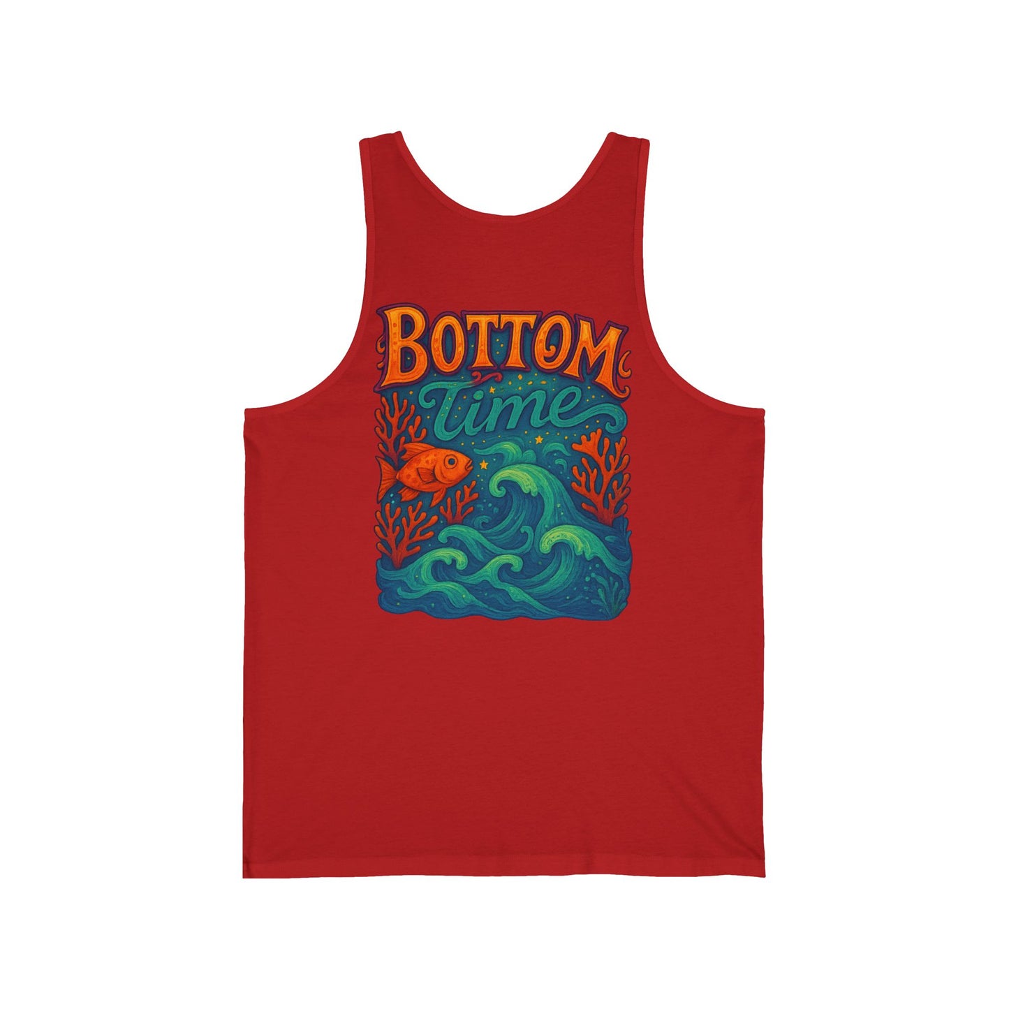 Ocean Themed Bottom Time Unisex Jersey Tank Top – Perfect for Beach Days