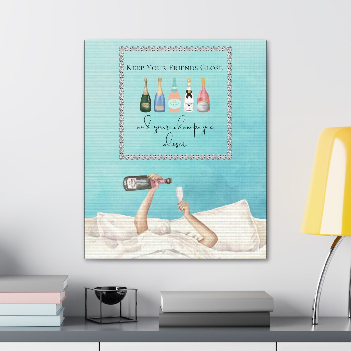 Champagne, Tiffany themed, Mothers Day, canvas, matching hoodie