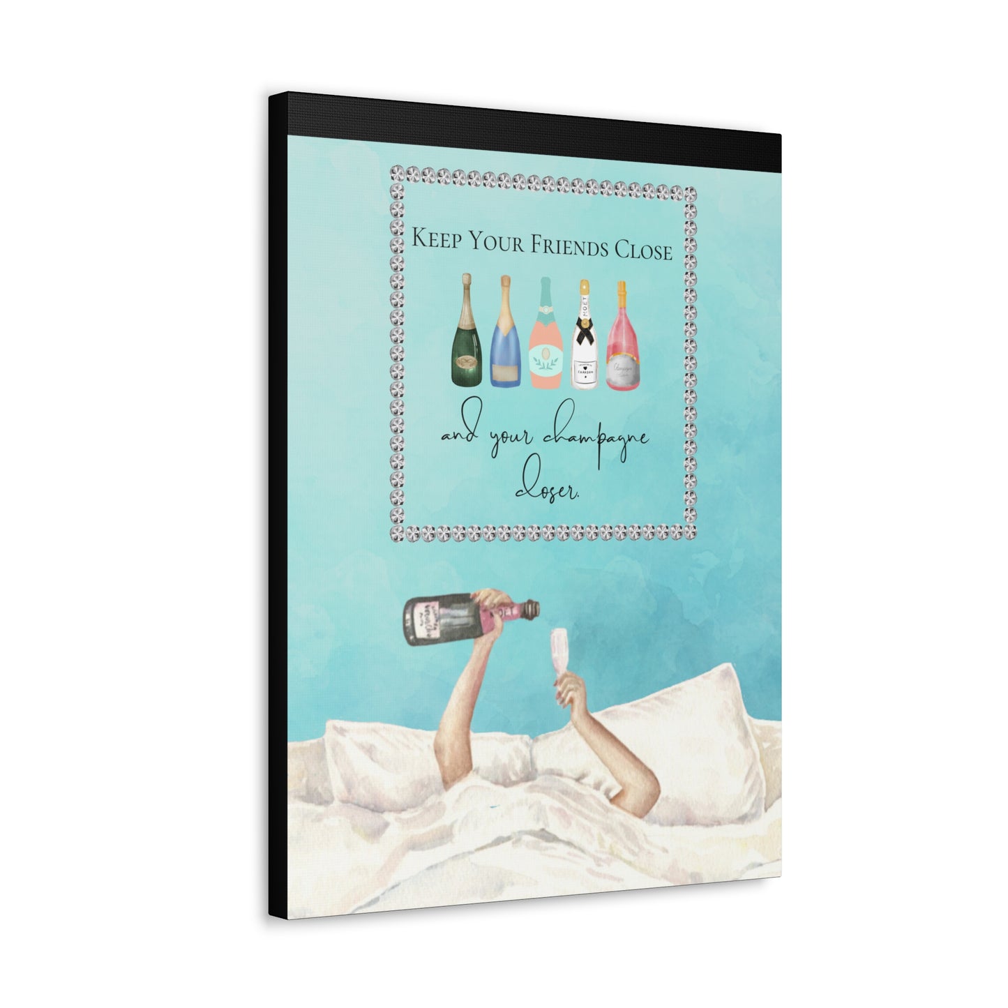 Champagne, Tiffany themed, Mothers Day, canvas, matching hoodie