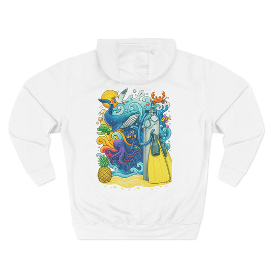 Scuba Diver Fleece Hoodie, Snorkler sweatshirt, Ocean Lover Gift,  Outdoor Lovers, Sports Apparel, Casual Wear, Gift for Fishermen, Adventure Clothing