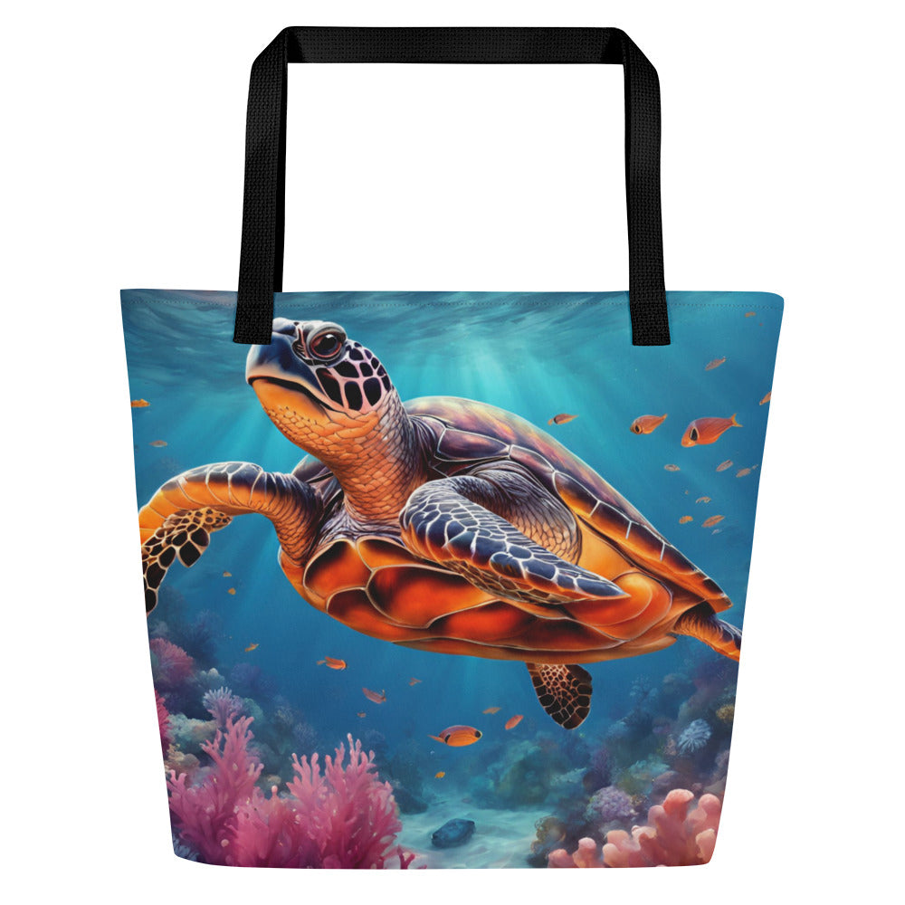 Sea Turtle Large Tote Bag