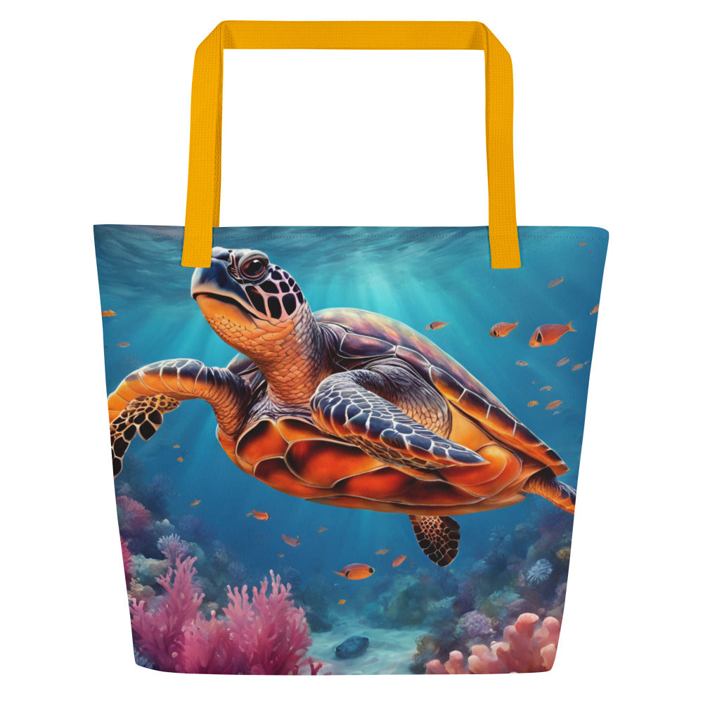 Sea Turtle Large Tote Bag