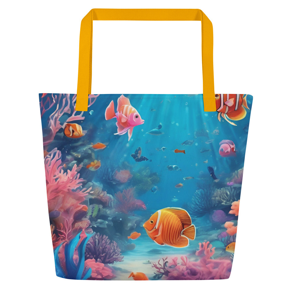 Sea Turtle Large Tote Bag