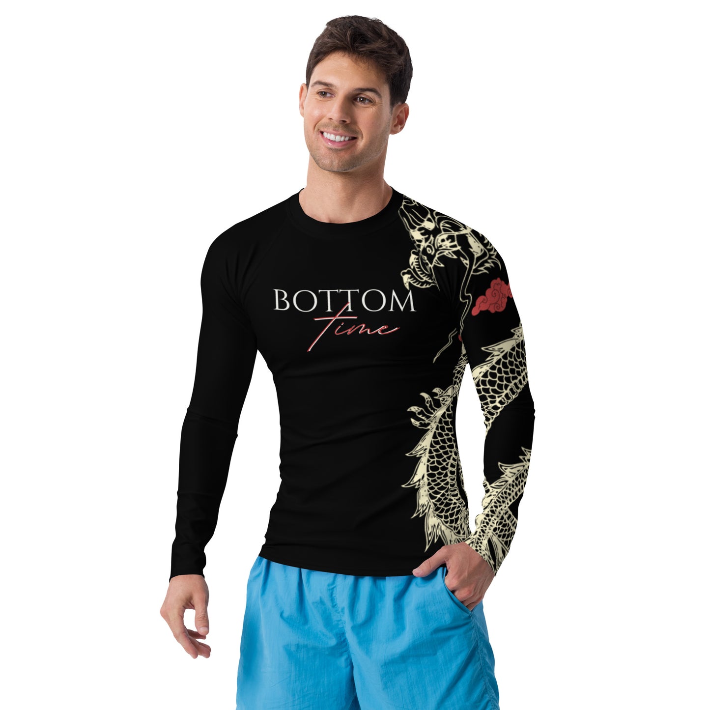 Bottom Time™ Eco-Friendly Men's Rash Guard, Custom, Dragon, Sets