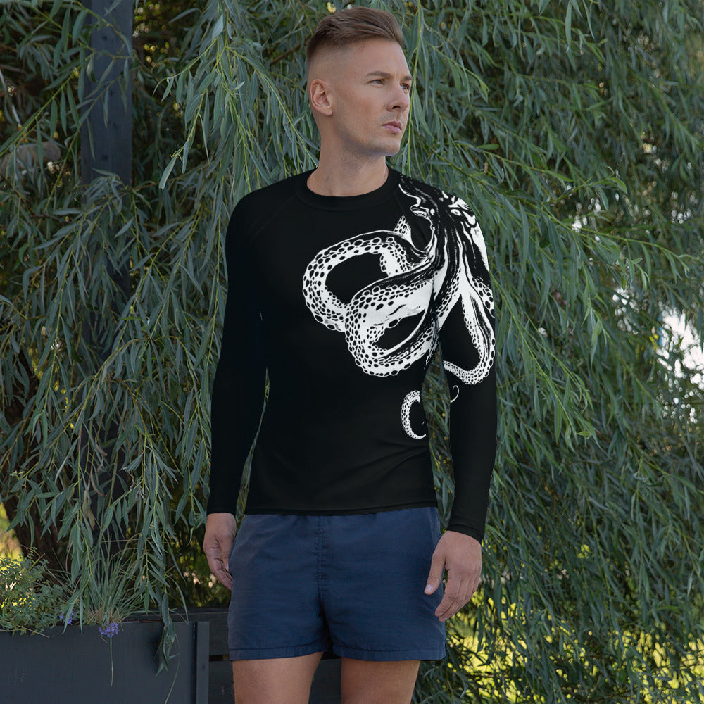 Bottom Time™ Eco-Friendly Men's Rash Guard, Octopus Shirt