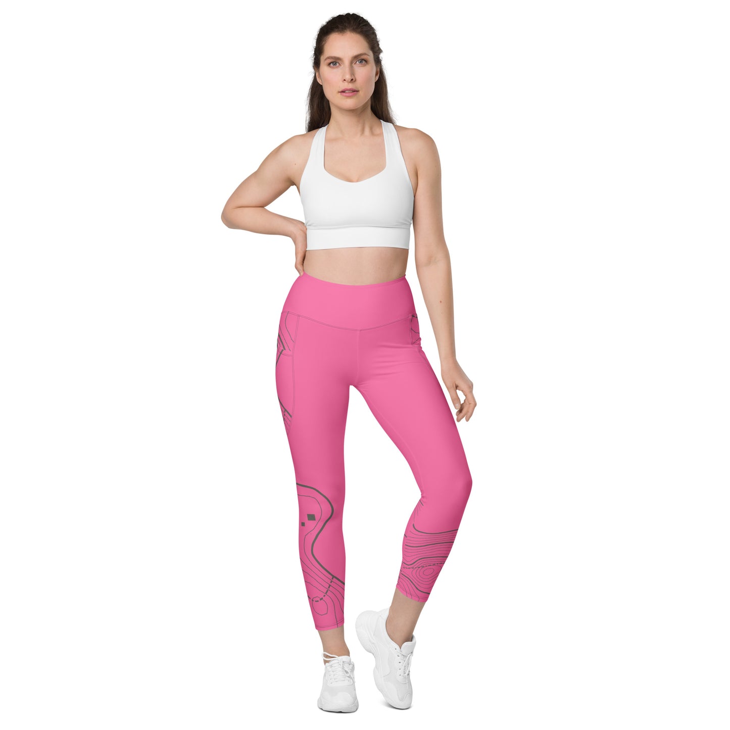 Bottom Time™ Eco-Friendly Dive Leggings, scuba pants with pockets pink, sets