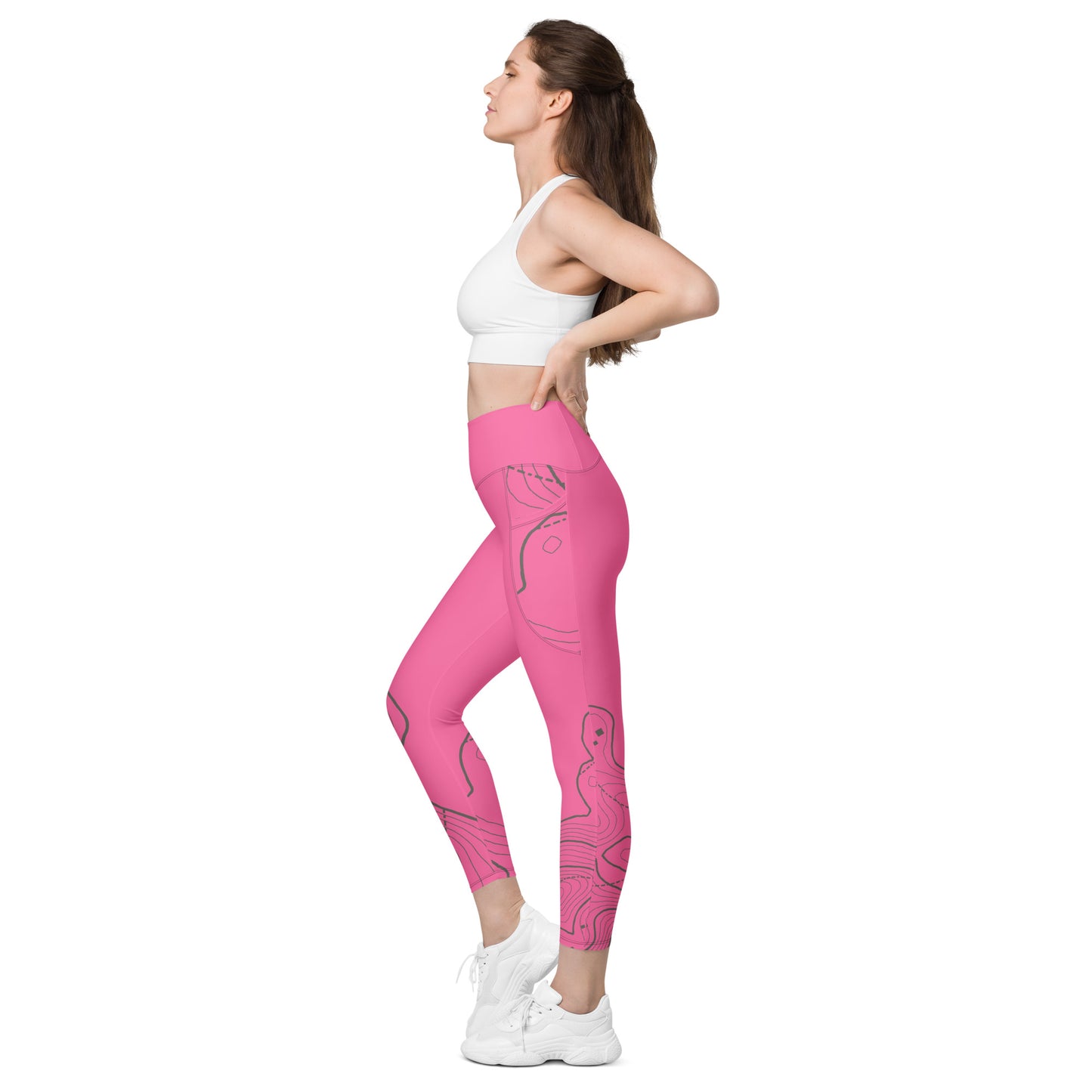 Bottom Time™ Eco-Friendly Dive Leggings, scuba pants with pockets pink, sets