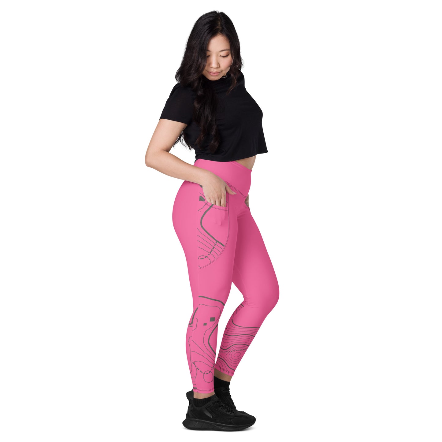 Bottom Time™ Eco-Friendly Dive Leggings, scuba pants with pockets pink, sets