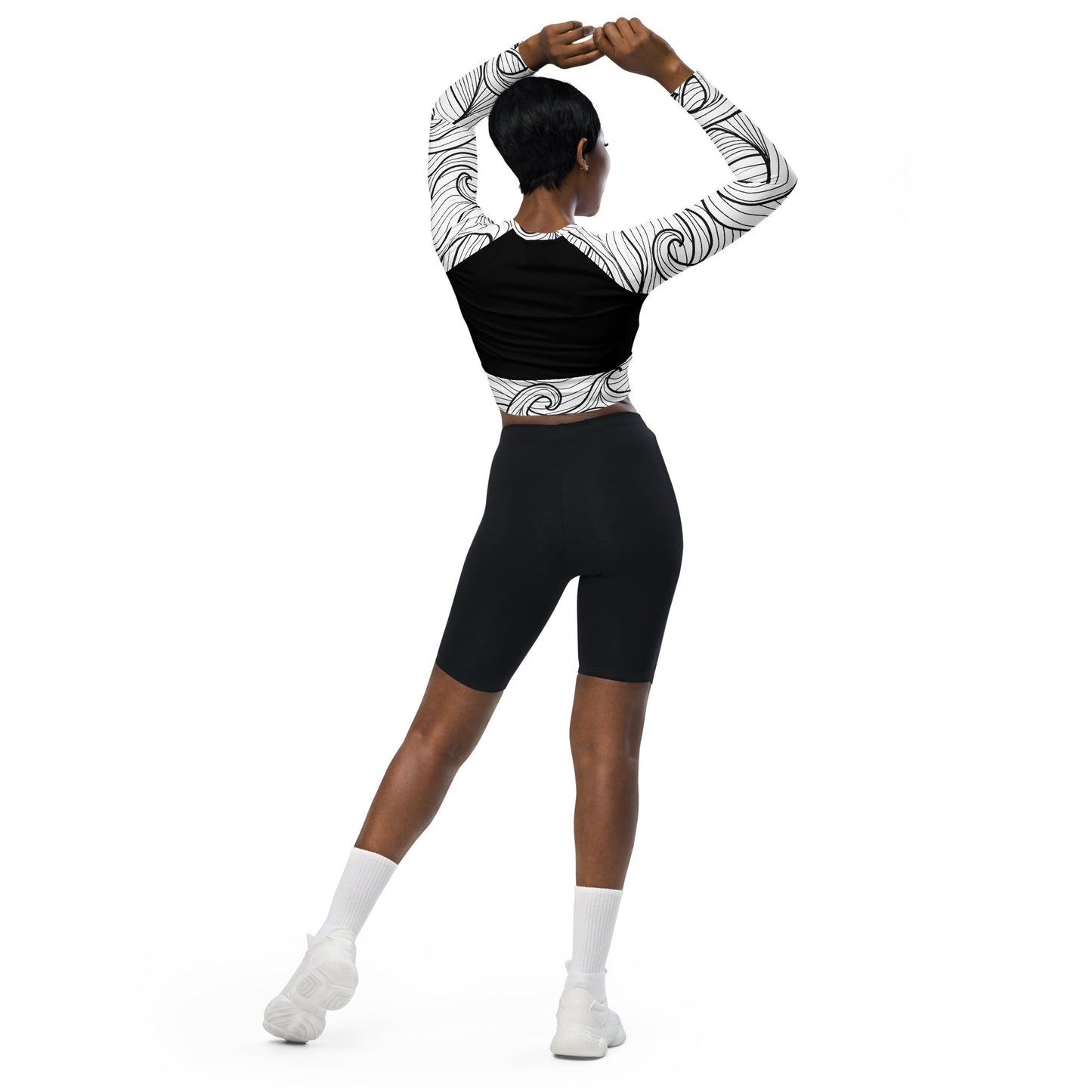 Bottom Time™ Eco-Friendly Long-Sleeve Crop Top, Rash Guard, Compass, Sets