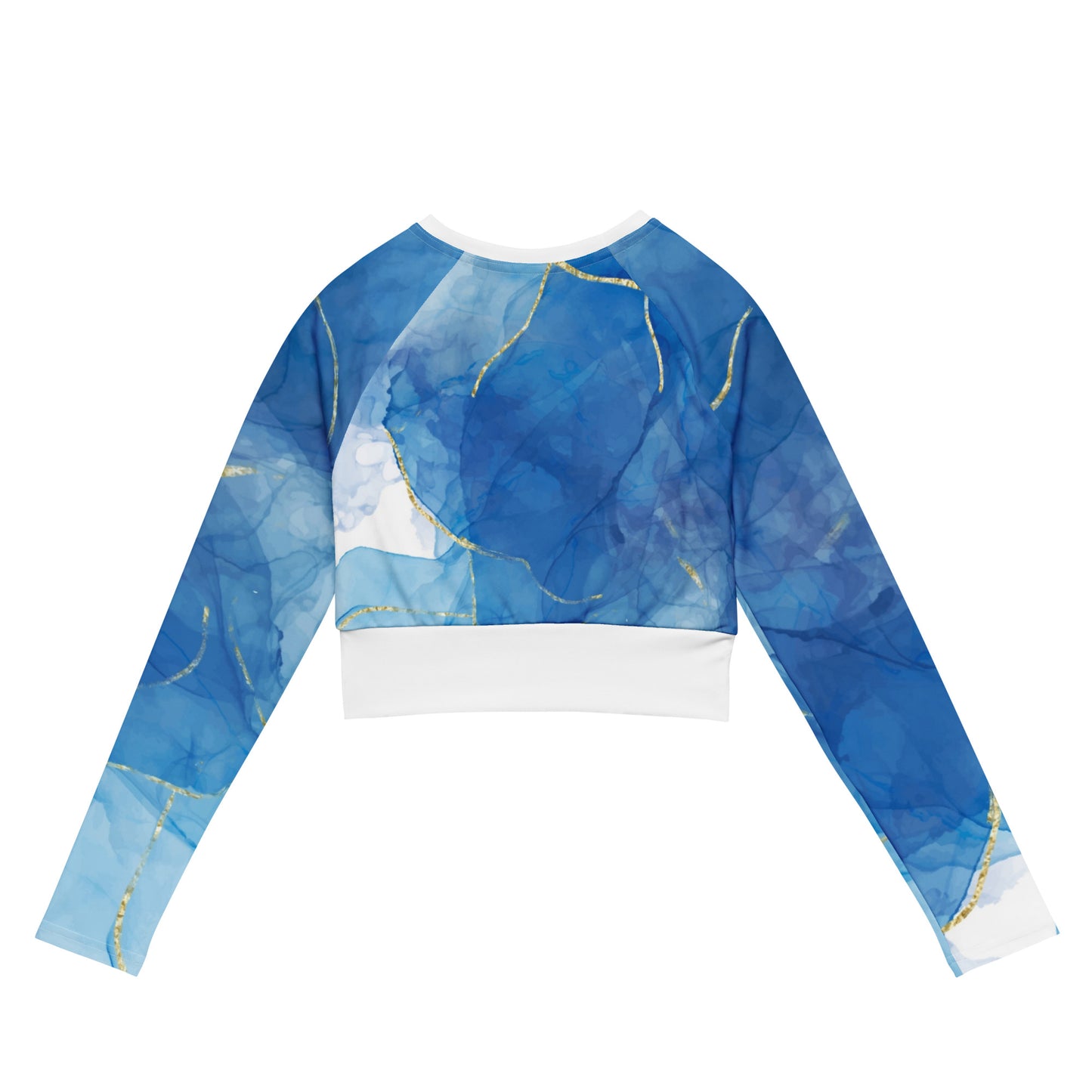 Bottom Time™ Eco-Friendly Long-Sleeve Crop Top, Rash Guard, Bubbles, Blue, Sets