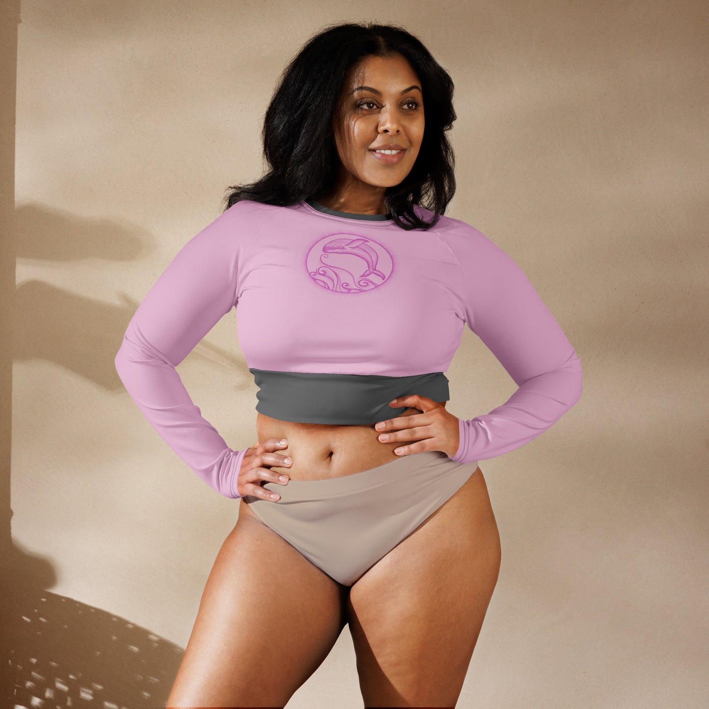 Bottom Time™ Eco-Friendly long-sleeve crop top, Pink