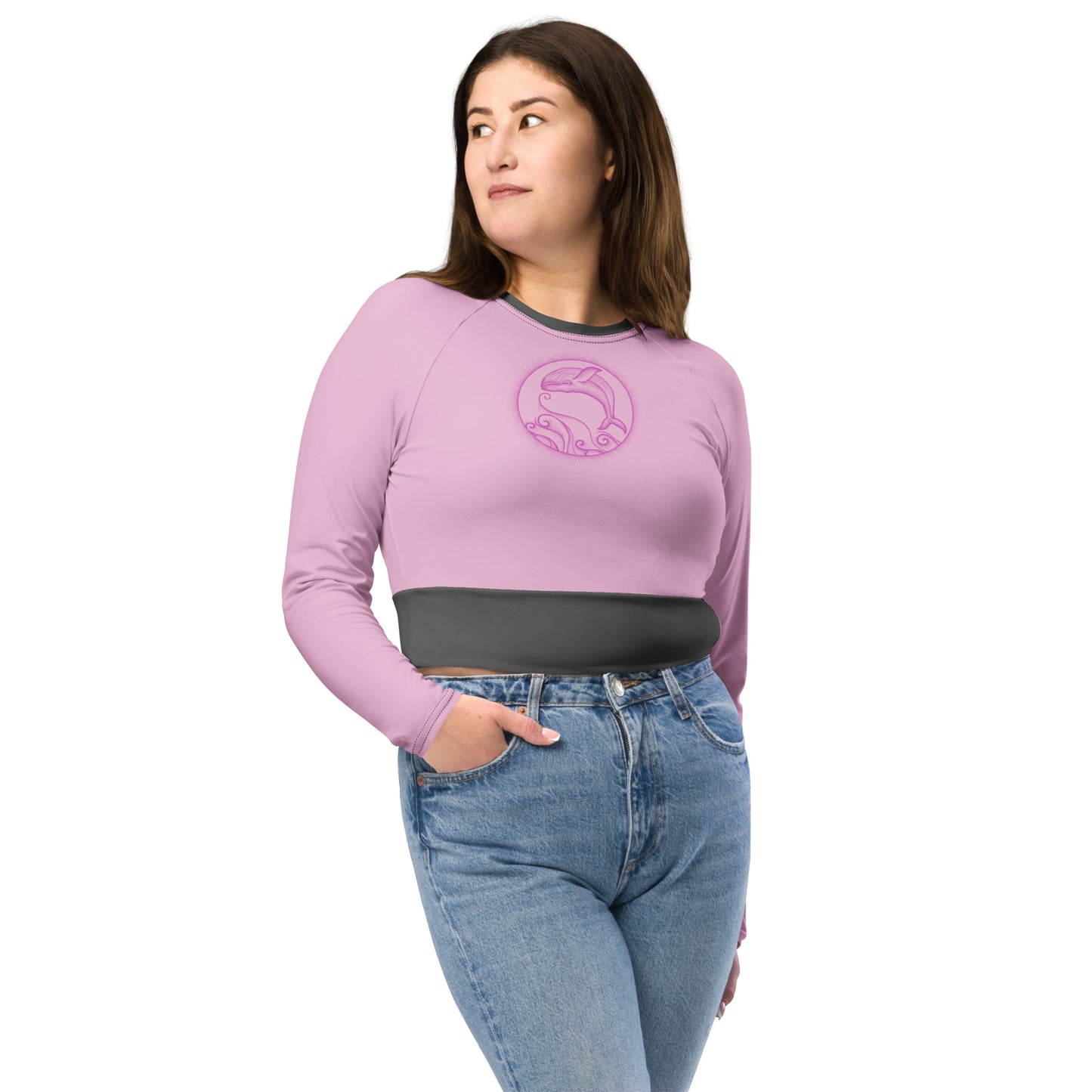 Bottom Time™ Eco-Friendly long-sleeve crop top, Pink