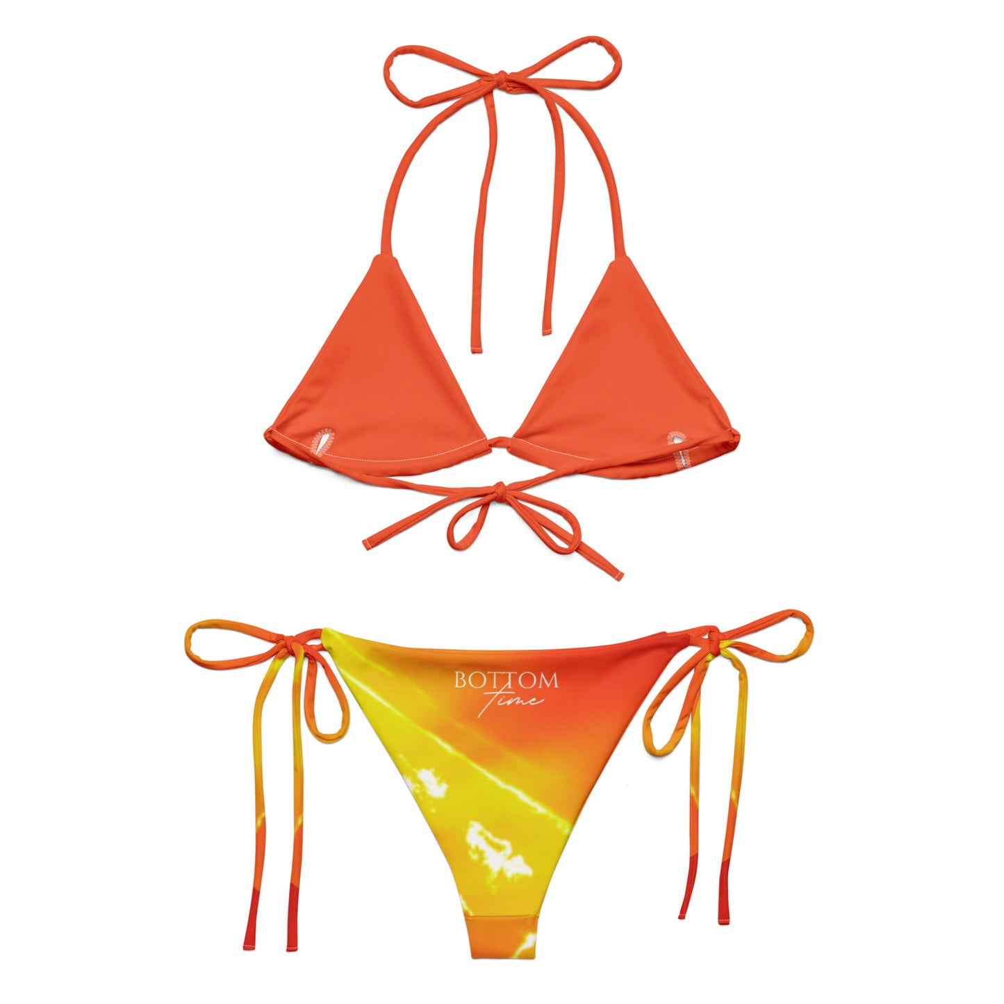 Strappy recycled string bikini,  Custom, Sunset