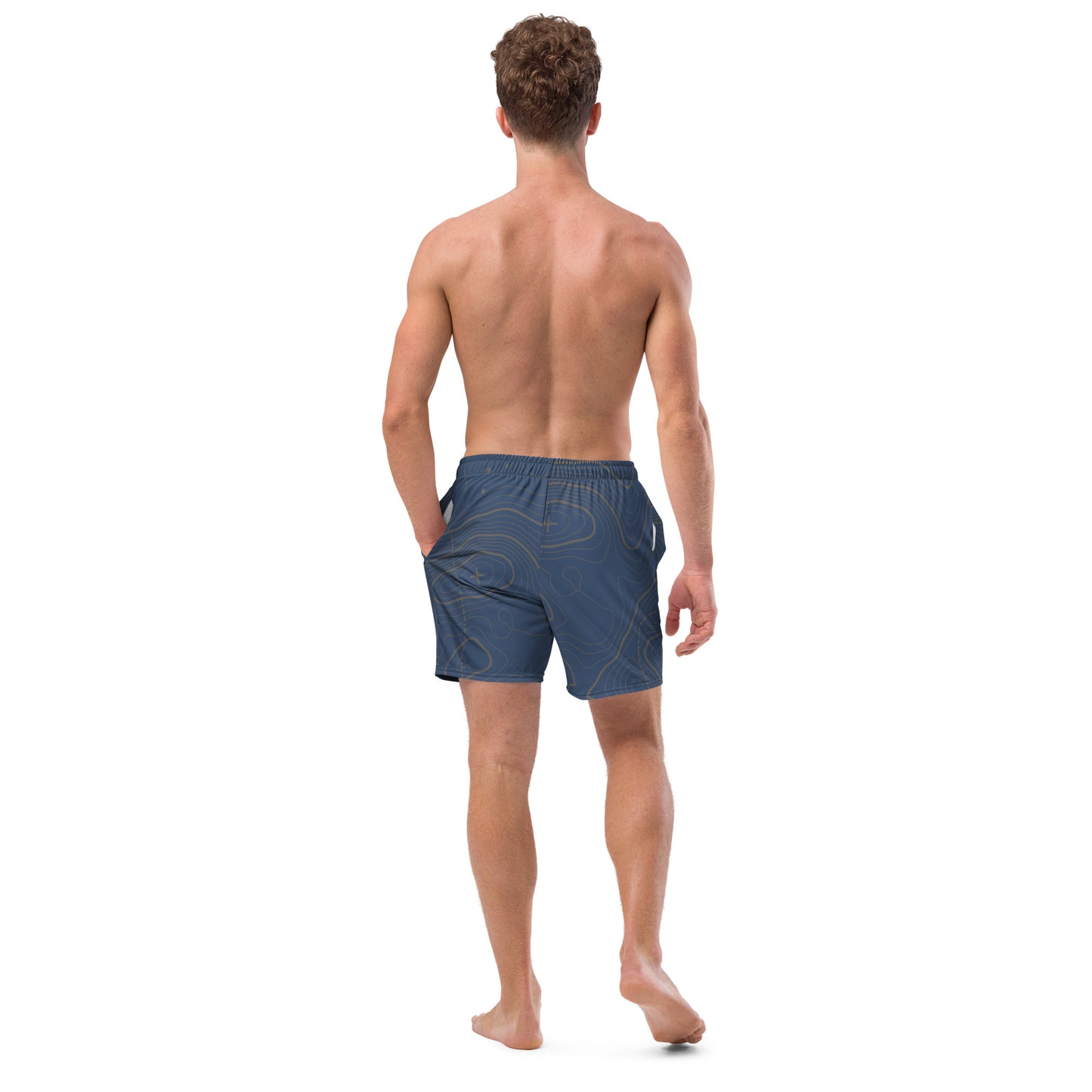 Bottom Time™ Eco-Friendly Men's Swim Trunks, Ocean FLoor, Blue