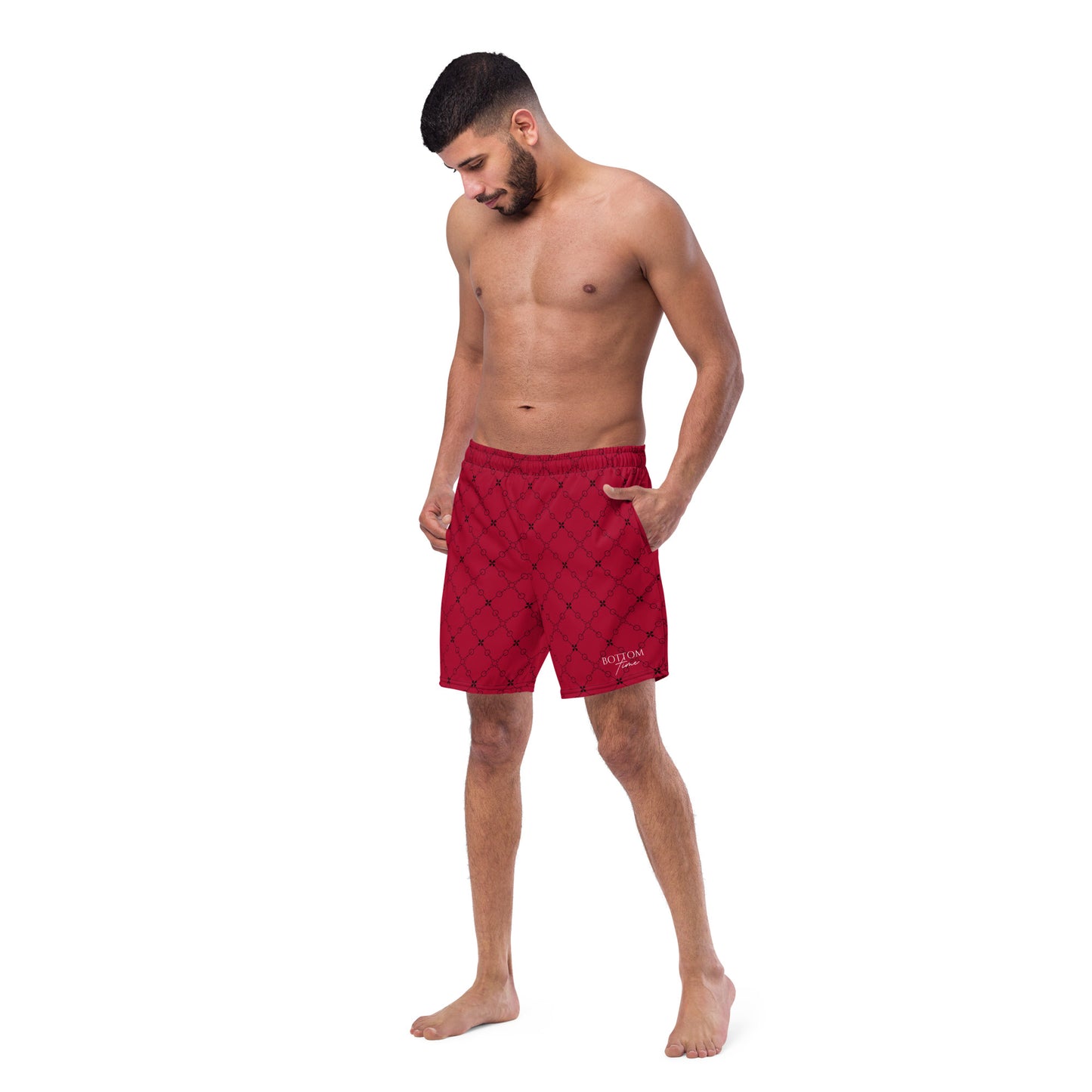 Bottom Time™ Eco-Friendly Men's Swim Trunks, Custom, Sets, red