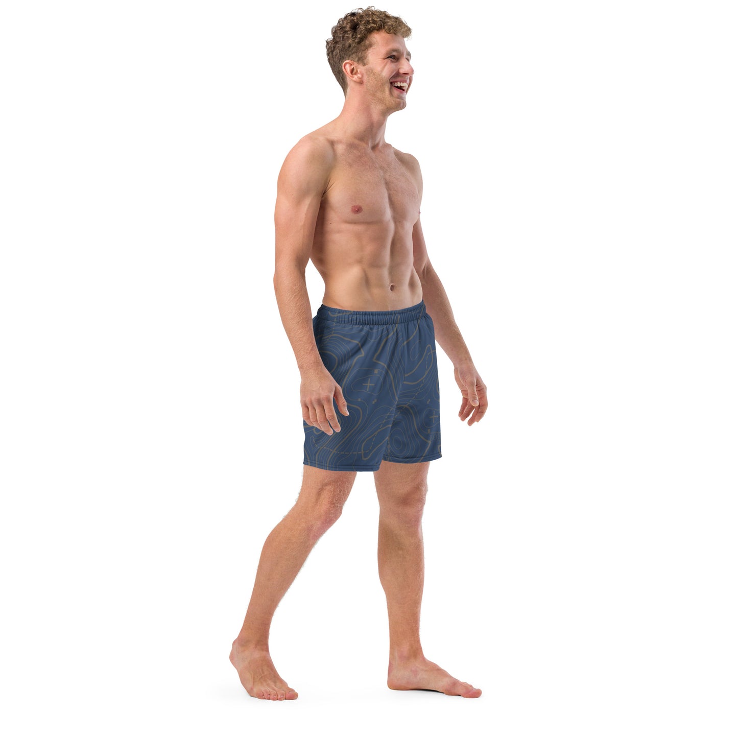 Bottom Time™ Eco-Friendly Men's Swim Trunks, Ocean FLoor, Blue