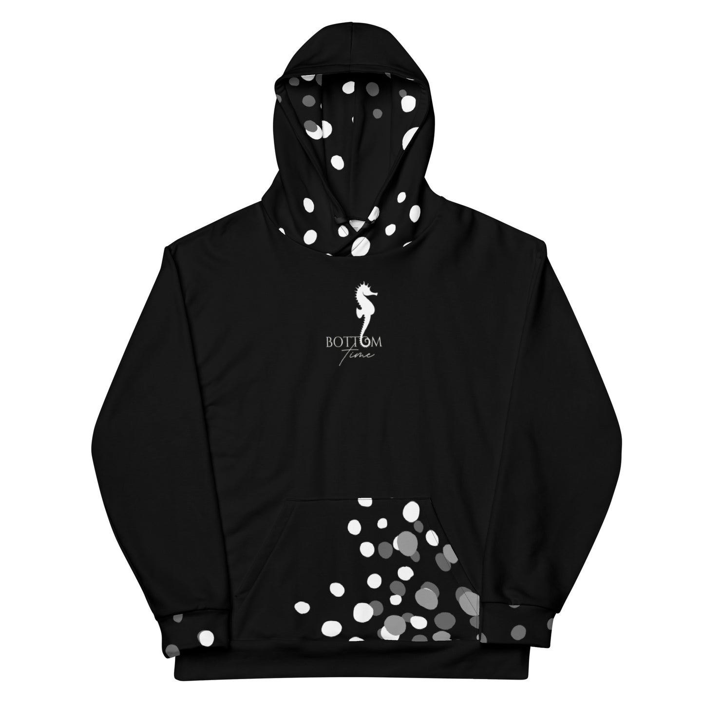 Bottom Time™ Eco-Friendly Unisex Hoodie, Stingray, Black and White