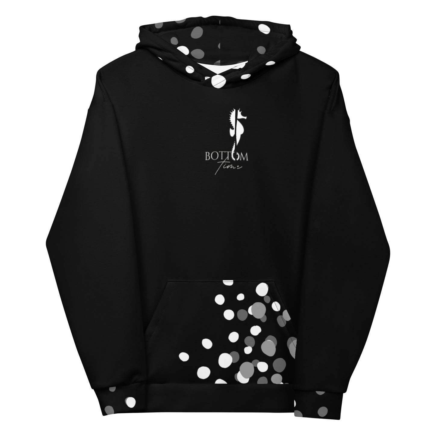 Bottom Time™ Eco-Friendly Unisex Hoodie, Stingray, Black and White