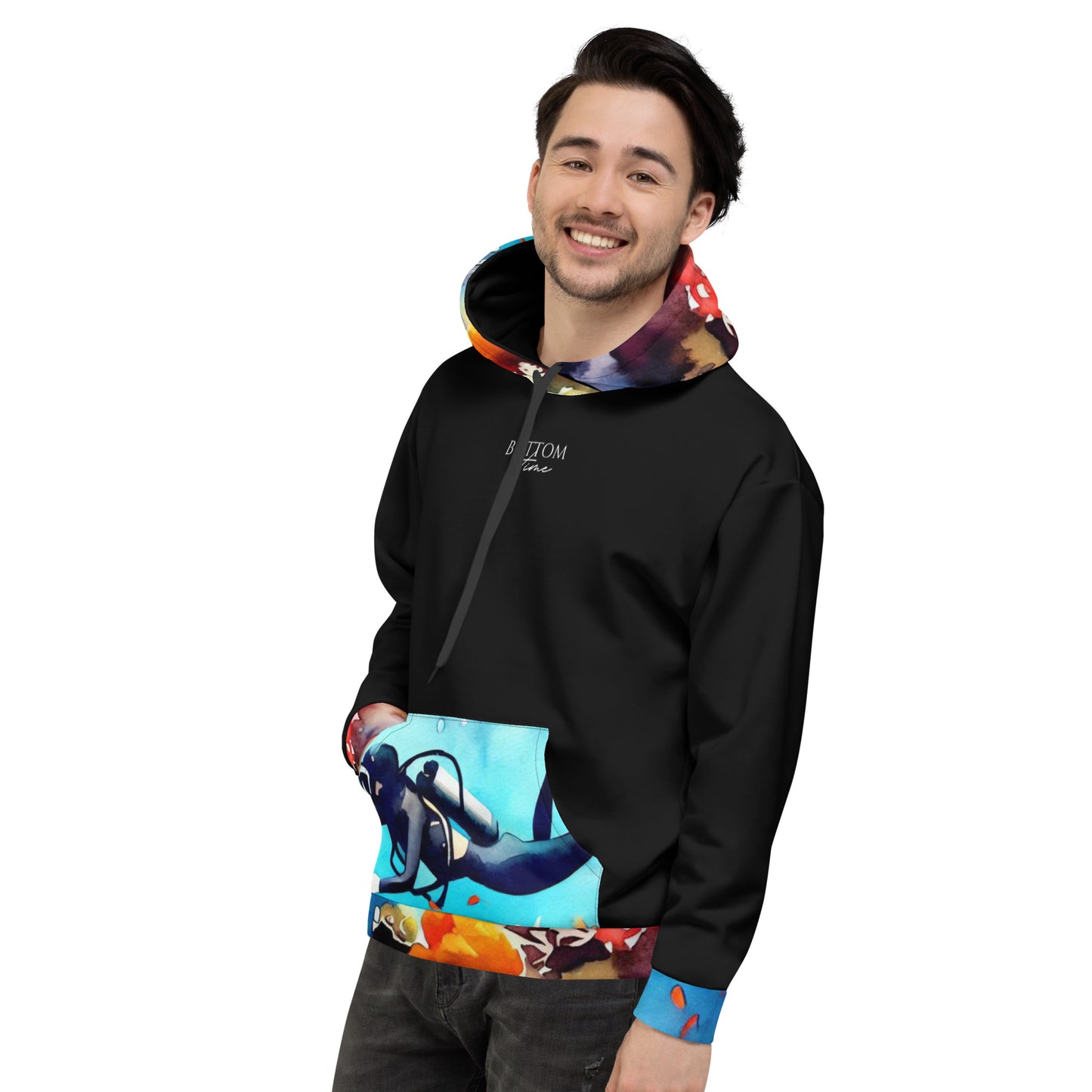 Bottom Time™ Eco-Friendly Unisex Hoodie, Watercolor